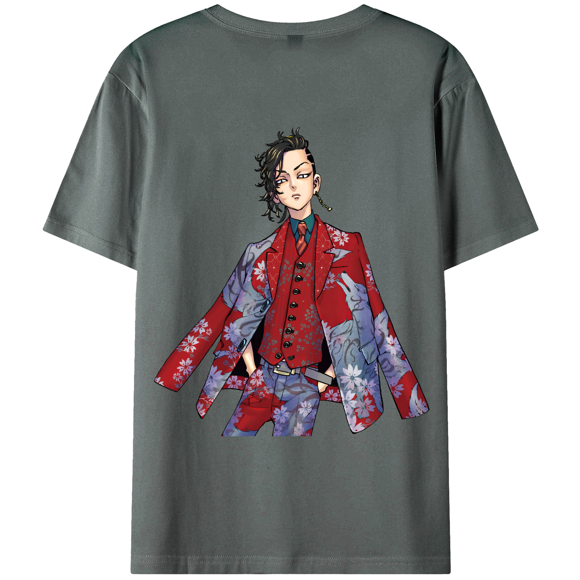 （画像用） 東京リベンジャーズ Tokyo Revengers 綿100％ メンズ半袖Tシャツ（バックプリント） 通気性